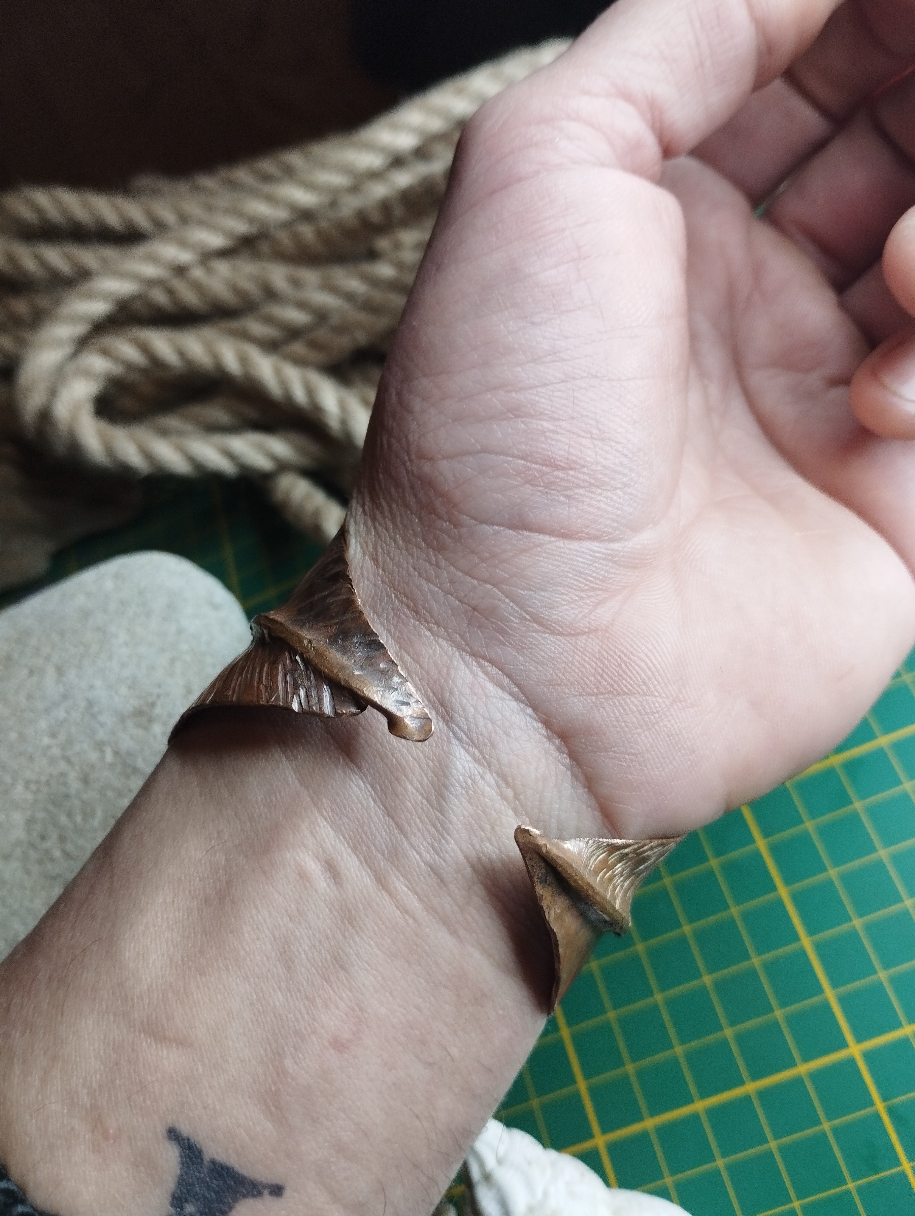 Bracelet plume cuivre