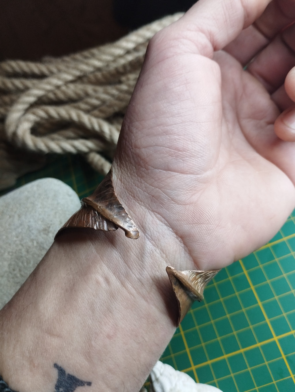 Bracelet plume cuivre