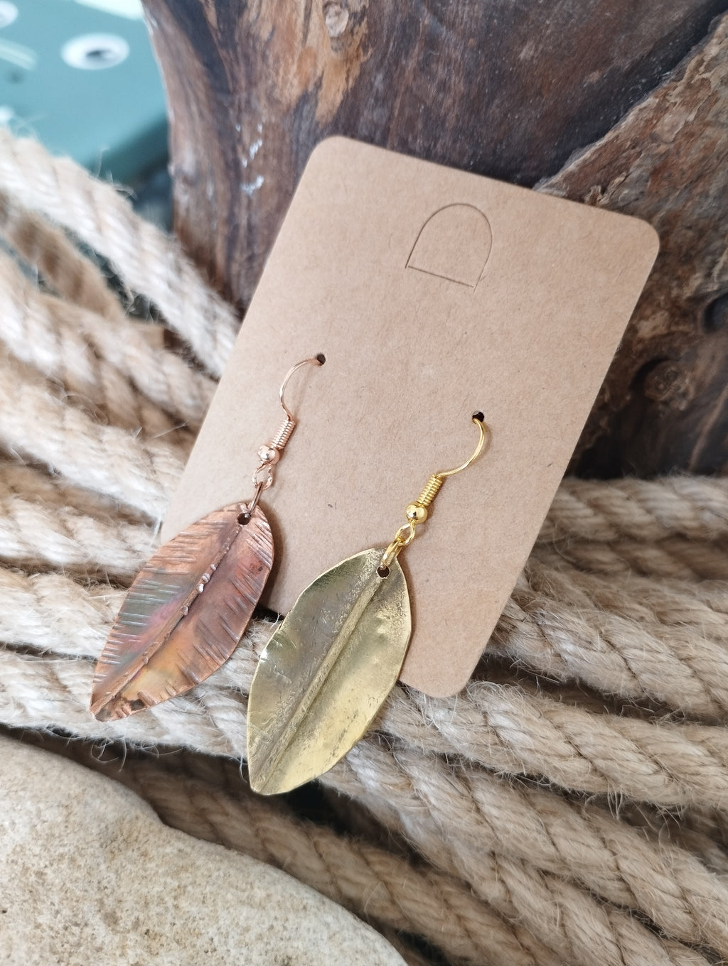 Boucles d'oreilles en cuivre et laiton