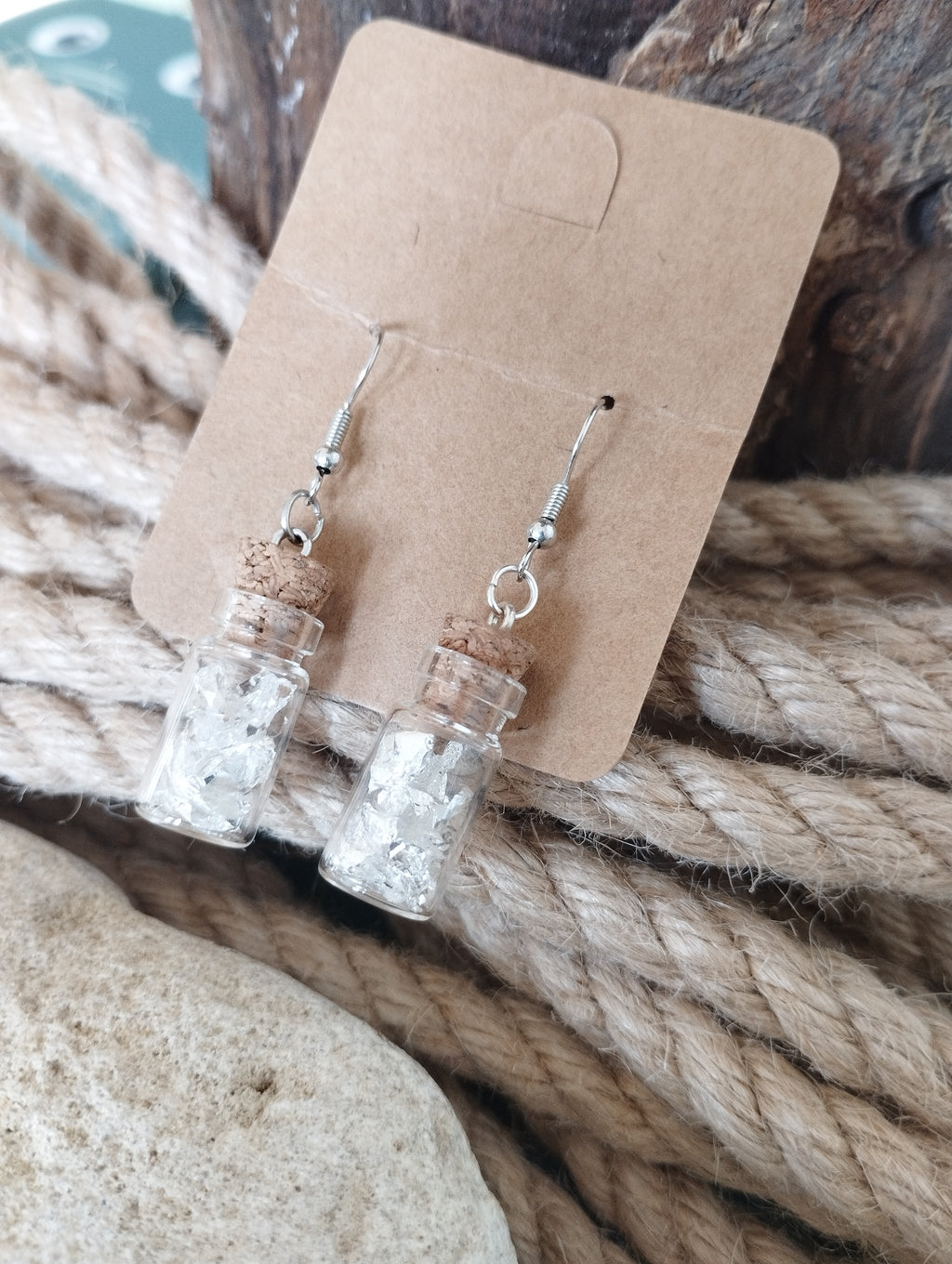 Boucles d'oreilles feuille d'argent