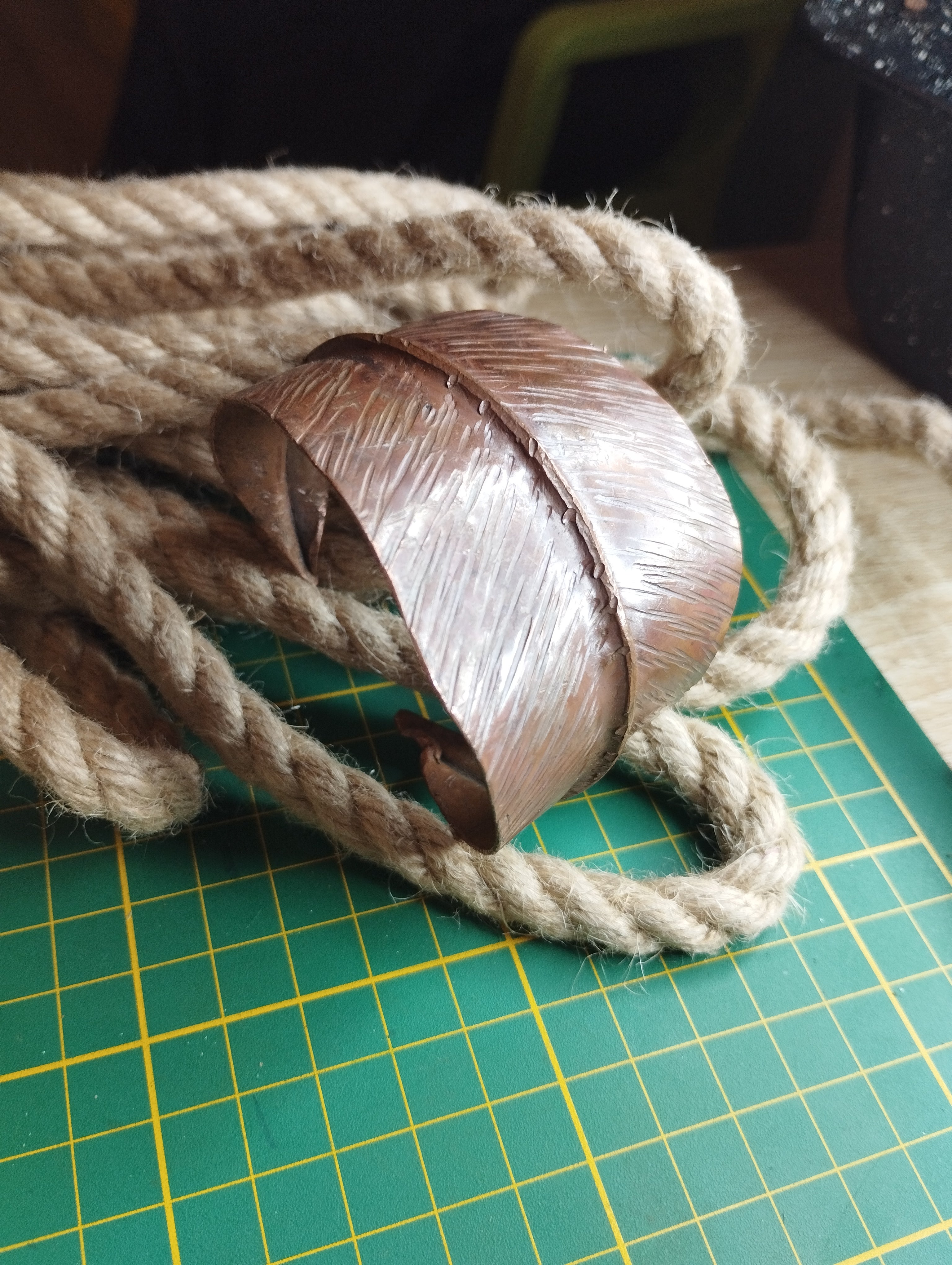 Bracelet plume cuivre