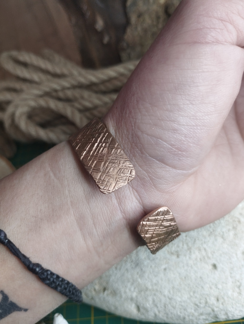 Bracelet cuivre martelé