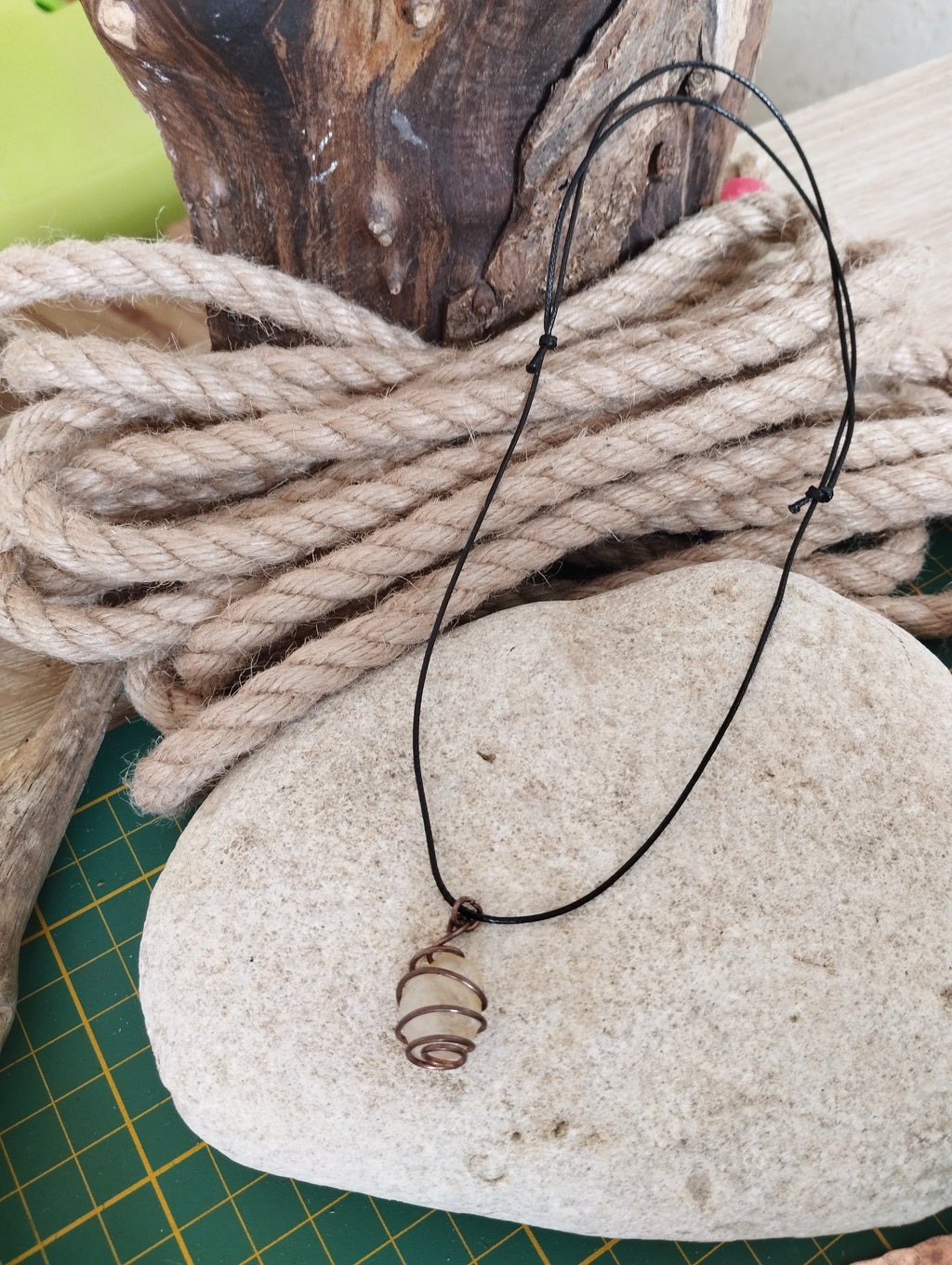 Pendentif cuivre et citrine