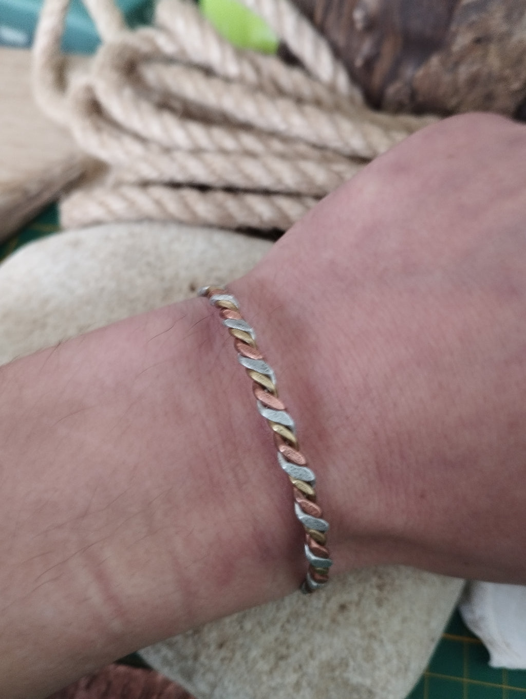 Bracelet 3 métaux fabrication artisanale