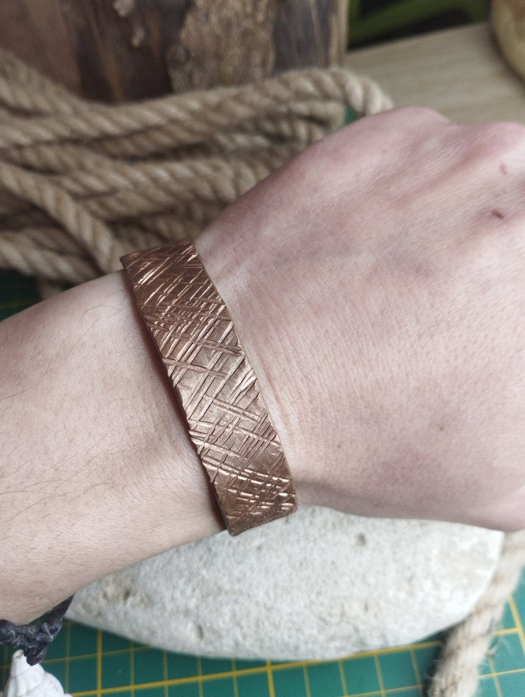Bracelet cuivre martelé