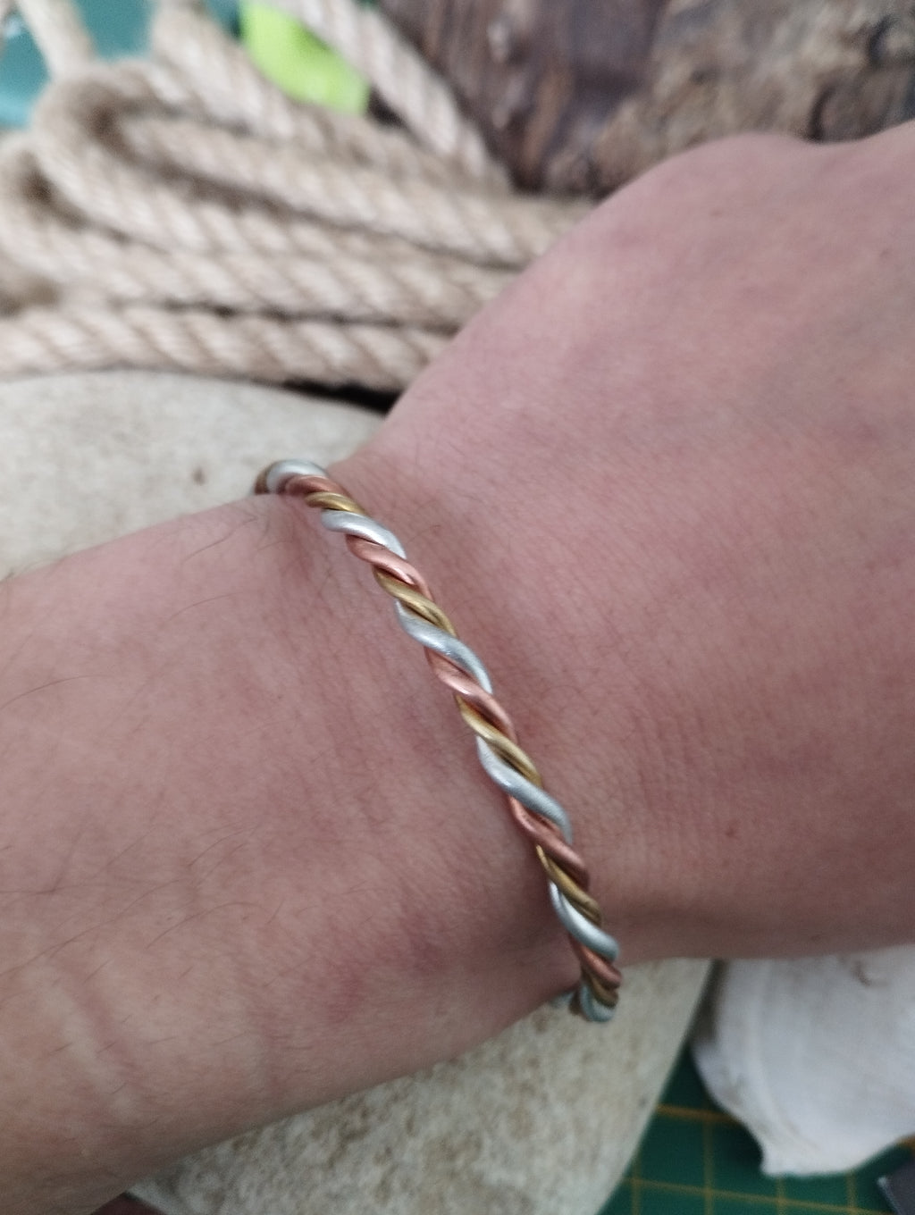 Bracelet 3 métaux fabrication artisanale