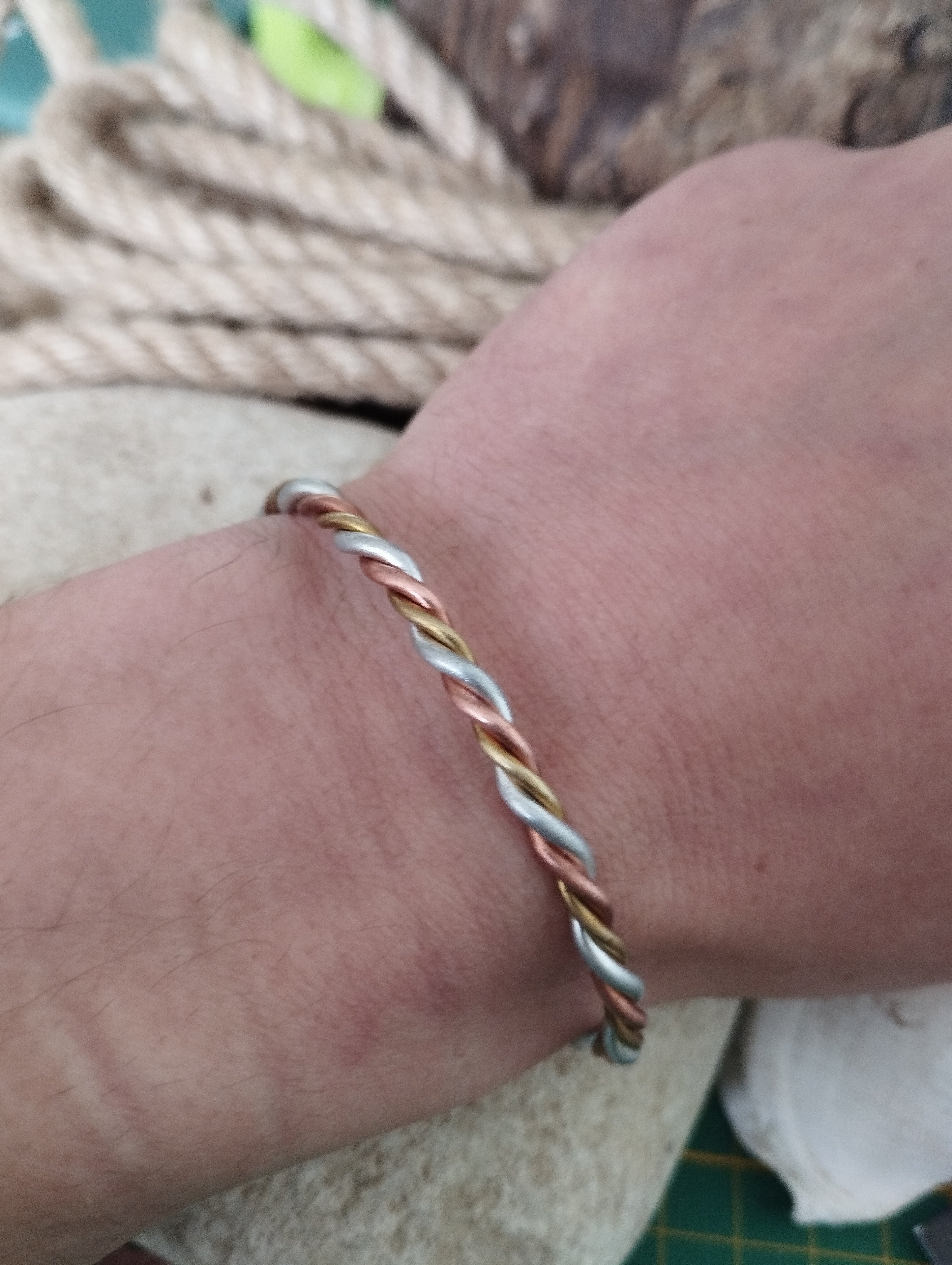 Bracelet 3 métaux fabrication artisanale