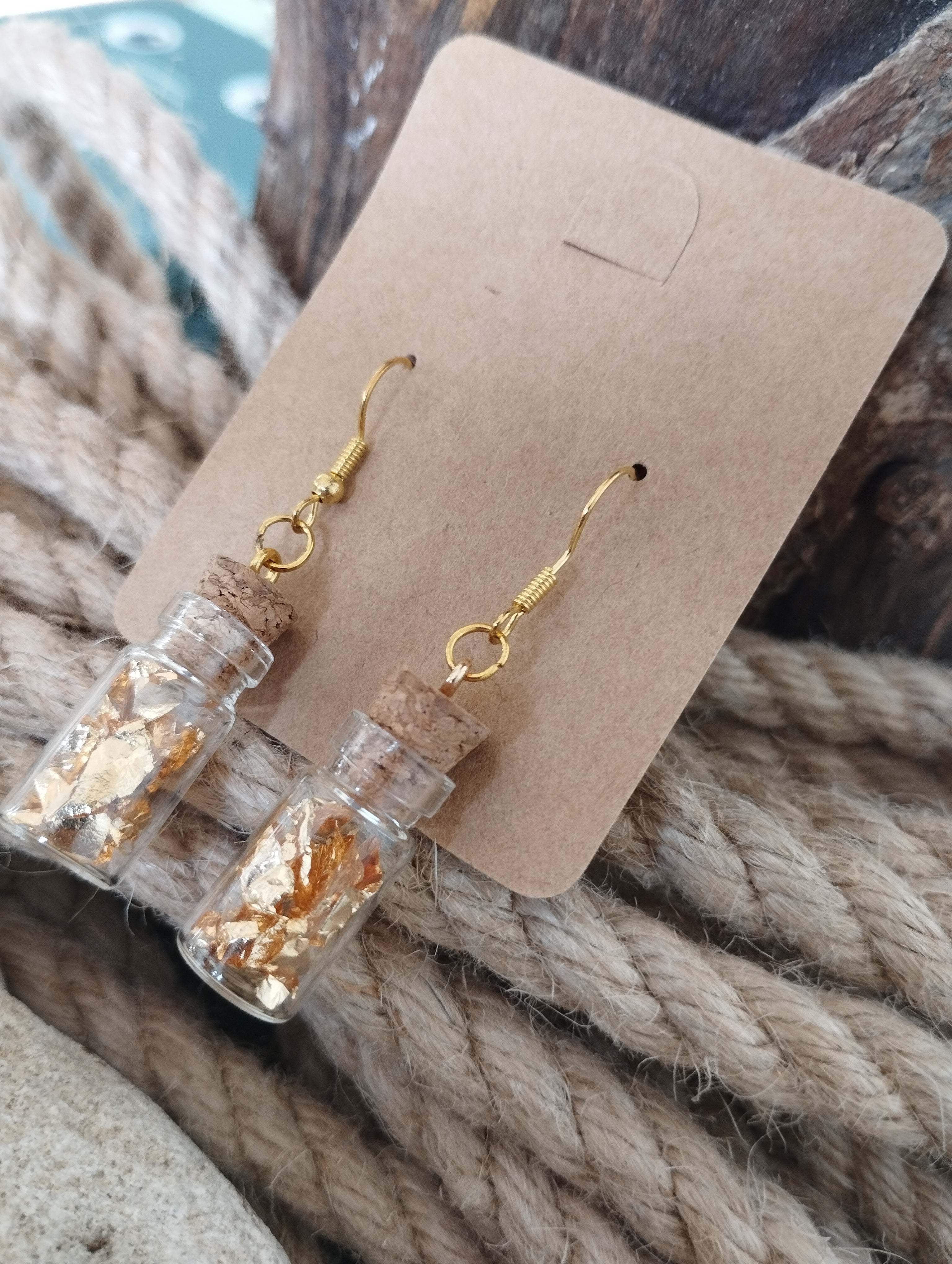 Boucles d'oreilles feuille d'or